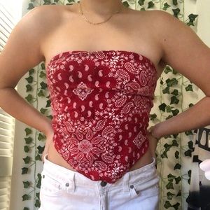 Hollister red bandana top